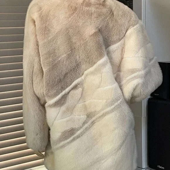 Women Beautiful Shadow Authentic Mink Fur 3/4 Coat Sz 10-12 - Picture 8 of 9